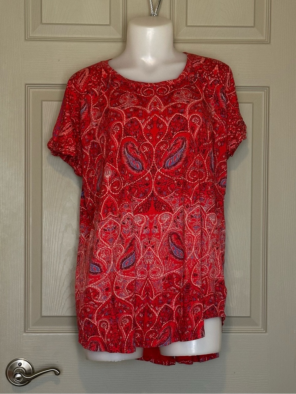 LUCKY BRAND Paisley Short-Sleeve Top – Size 2X